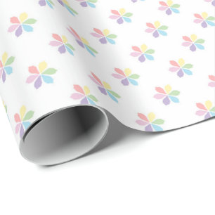 Papier Cadeau Explosions de pétales arc-en-ciel pastel pour bébé