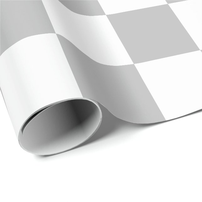 Papier Cadeau Extra large papier d'emballage gris et de blanc de (Coin rond)