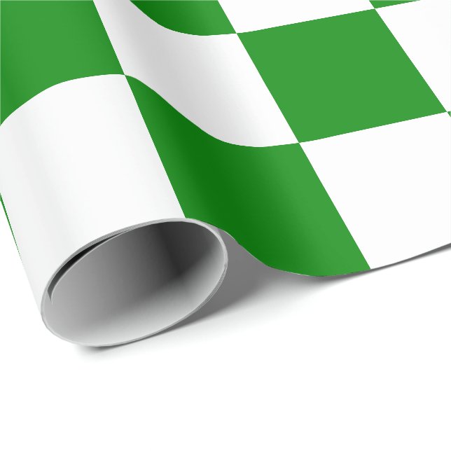 Papier Cadeau Extra large papier d'emballage verts et de blanc (Coin rond)