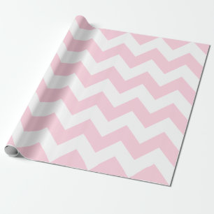Papier Cadeau Extra large rose-clair et blanc Chevron