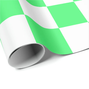 Papier Cadeau Extra large vert clair et contrôles de blanc