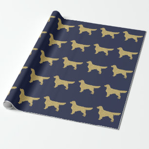 Papier Cadeau Extrait d'or Gold parties scintillant bleu marin