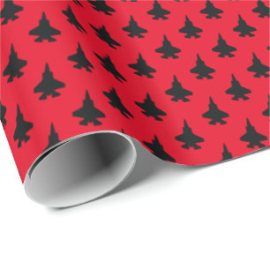 Papier Cadeau F-35 noir de motif d'avions de chasse de la foudre