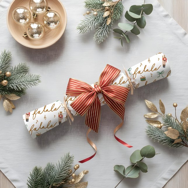 Papier Cadeau Fa La Girls Christmas Nutcracker Bow Music (Fa La La Girly Christmas Nutcracker Bow Music Wrapping Paper)
