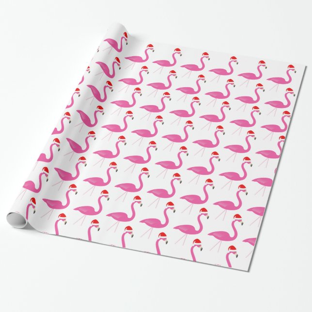 Papier Cadeau Fa la la la Flamant rose Papier d'enveloppement de (Déroulé)