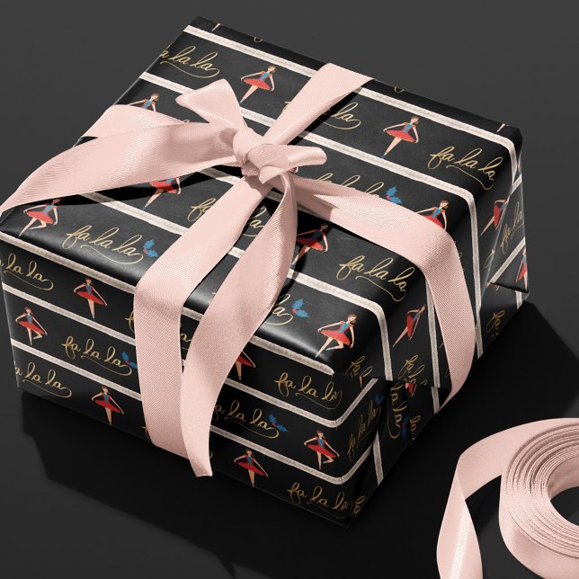 Papier Cadeau Fa La Stripe Noisette Ballerina (Créateur téléchargé)