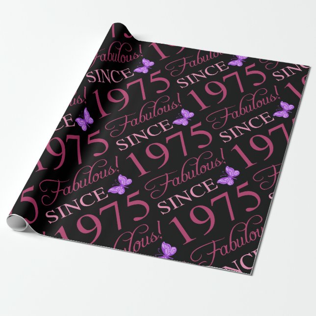 Papier Cadeau Fabuleux depuis 1975 50e anniversaire (Déroulé)