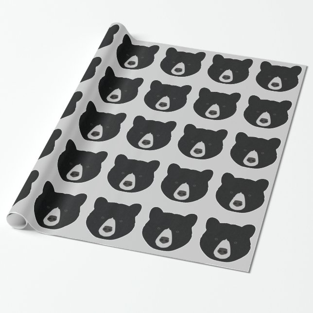 Papier Cadeau Face de l'ours noir (Déroulé)