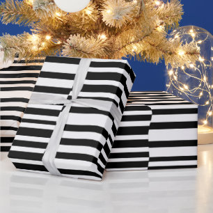 Papier Cadeau Fâcheux rayures en noir et blanc
