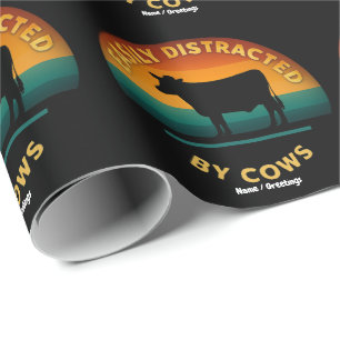 Papier Cadeau Facilement Distrait Par Vaches Amusant Amateur De