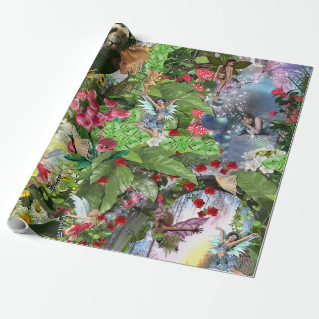 Papier Cadeau Fairy Kingdom forest dreamland imaginaires histoir (Déroulé)