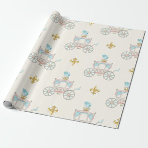 Papier Cadeau Fairytale Carriage Royal Fleur Gold Blush Ivory