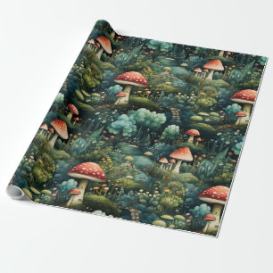 Papier Cadeau Fairytale en Fairyland Maison de champignons Green