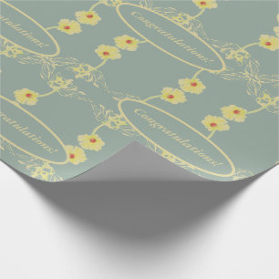Papier Cadeau Faisceaux sur Grey Salutation personnalisée