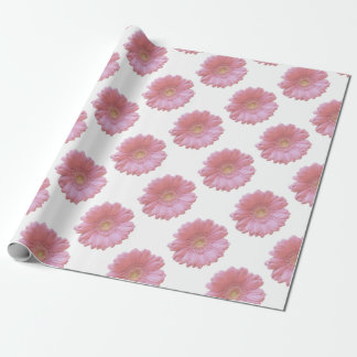 Papier Cadeau Faisée de gerbera rose pâle