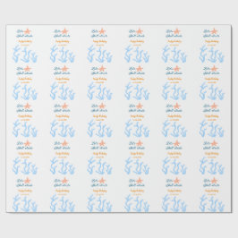 Papier Cadeau Faisons la fête sous l'anniversaire bleu marine
