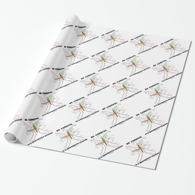 Papier Cadeau Faites attention il est saison de moustique (Déroulé)