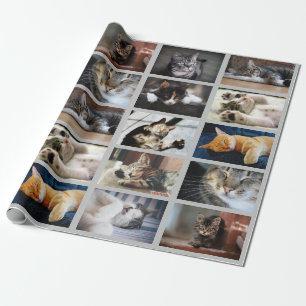 Papier Cadeau Faites votre propre collection de 10 photos en gri