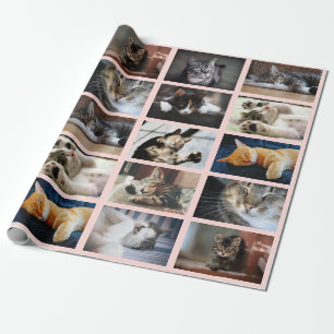 Papier Cadeau Faites votre propre collection de 10 photos en ros