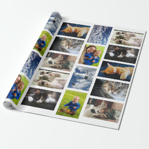 Papier Cadeau Faites votre propre collection photo 9 en blanc
