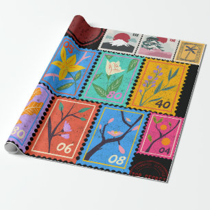 Papier Cadeau Fake Masterpiece Collection de timbres aléatoires