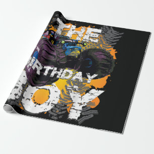 Papier Cadeau Famille de jumelage de camions Monster Boy Birthda