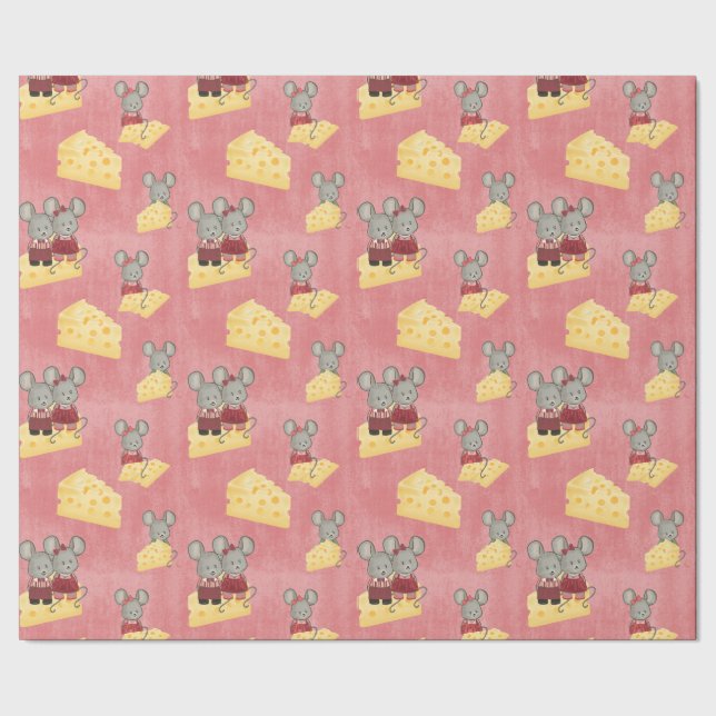 Papier Cadeau Famille de souris | Cute et fromage (Couture)