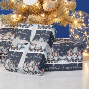 Papier Cadeau Famille Gnome de Noël fantastique