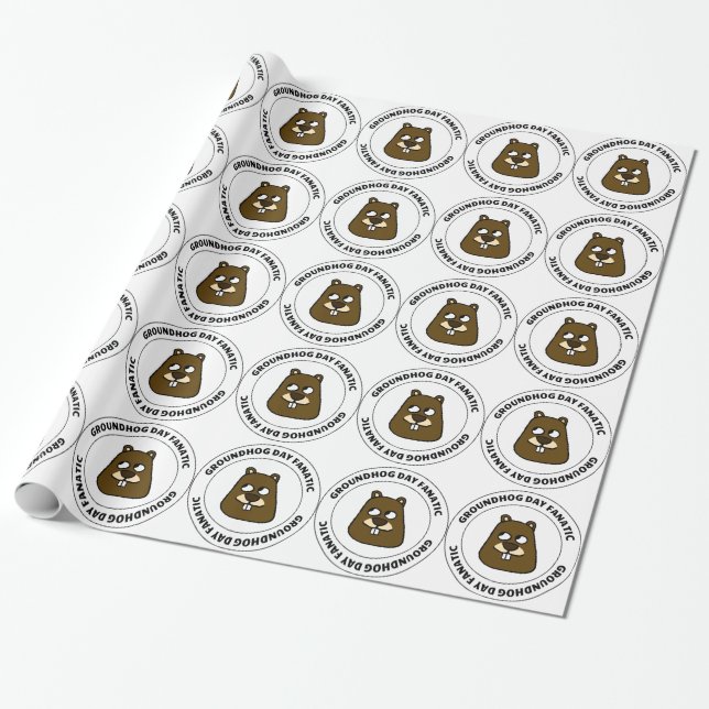 Papier Cadeau Fanatique du jour de la marmotte (Déroulé)