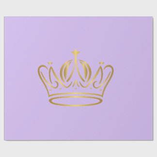 Papier Cadeau fancy golden crown iconed purple gift 