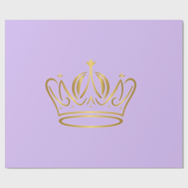Papier Cadeau fancy golden crown iconed purple gift  (Plat)
