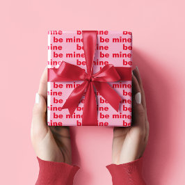 Papier Cadeau Fancy Red & Pink Be Mine Valentines Motif