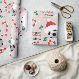 Papier Cadeau Fantaisie de football sur mesure Noël