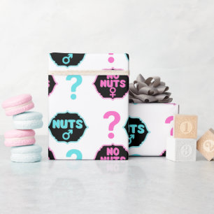 Papier Cadeau Fantaisie ou pas de noix rose et bleu Révélation d