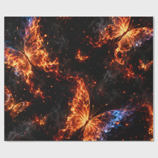 Papier cadeau fantaisie papillon flamboyant