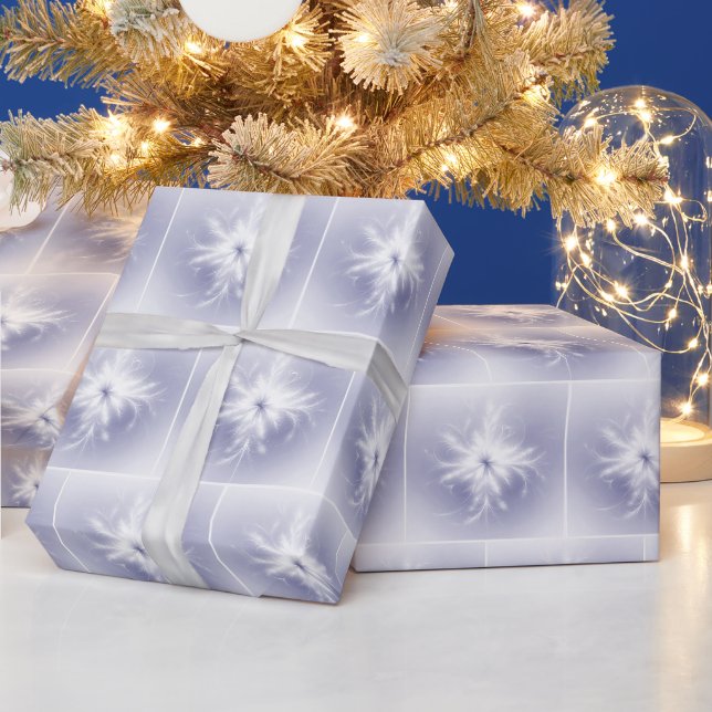 Papier Cadeau Fantasmes de neige fractionnés blancs fantaisistes (Vacances)