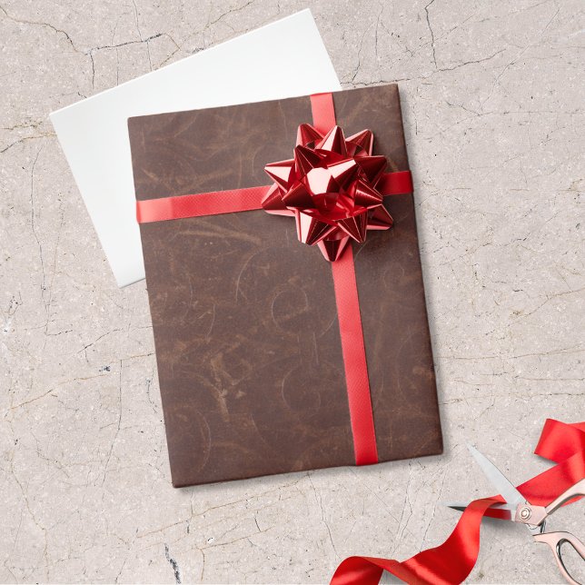 Papier Cadeau Fantastique Brown Faux cuir (Créateur téléchargé)