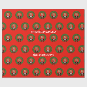 Papier Cadeau Fantastique Trump Pucker et Wreath Christmas