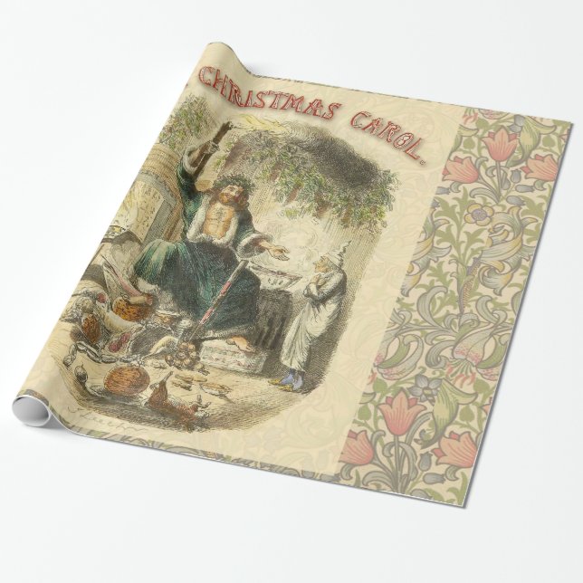 Papier Cadeau Fantôme de Noël Présent Scrooge (Déroulé)