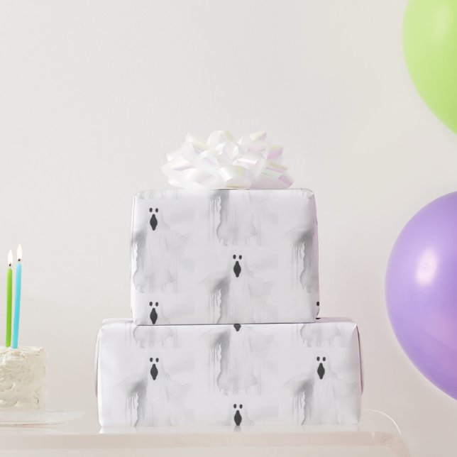 Papier Cadeau Fantôme éffrayant (Cadeaux de fête)