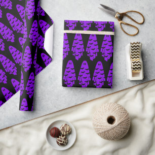 Papier Cadeau Fantôme noir et pourpre