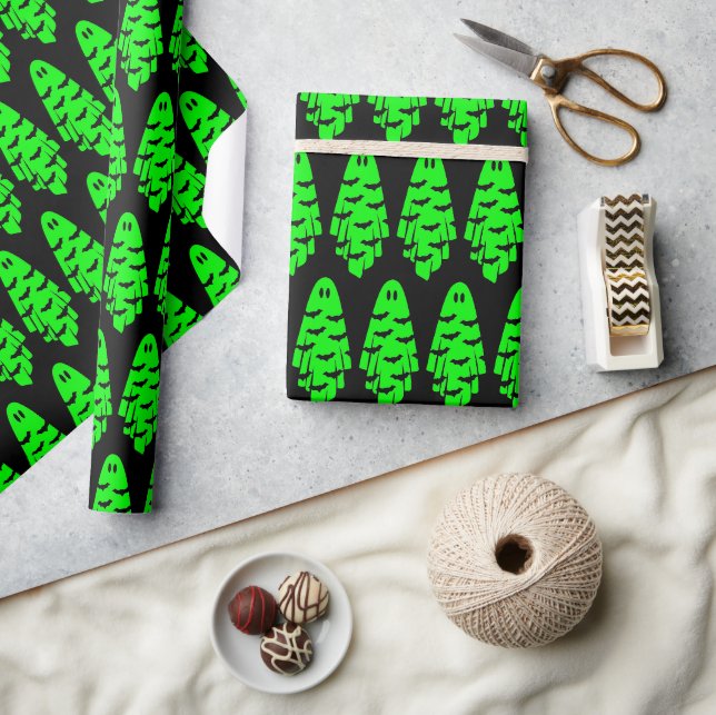 Papier Cadeau Fantôme noir et vert (Artisanat)