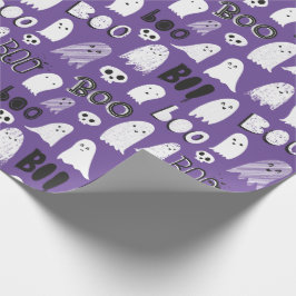 Papier Cadeau Fantômes, crânes et Boo Éffrayants