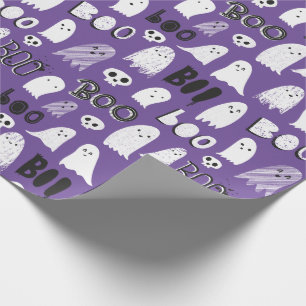 Papier Cadeau Fantômes, crânes et Boo Éffrayants