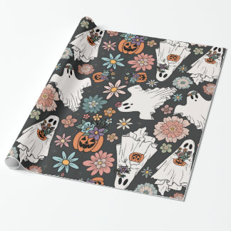Papier Cadeau Fantômes d'Halloween BohoWeen
