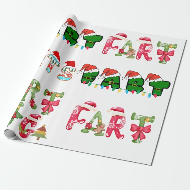 Papier Cadeau Farts Humour de Noël (Déroulé)