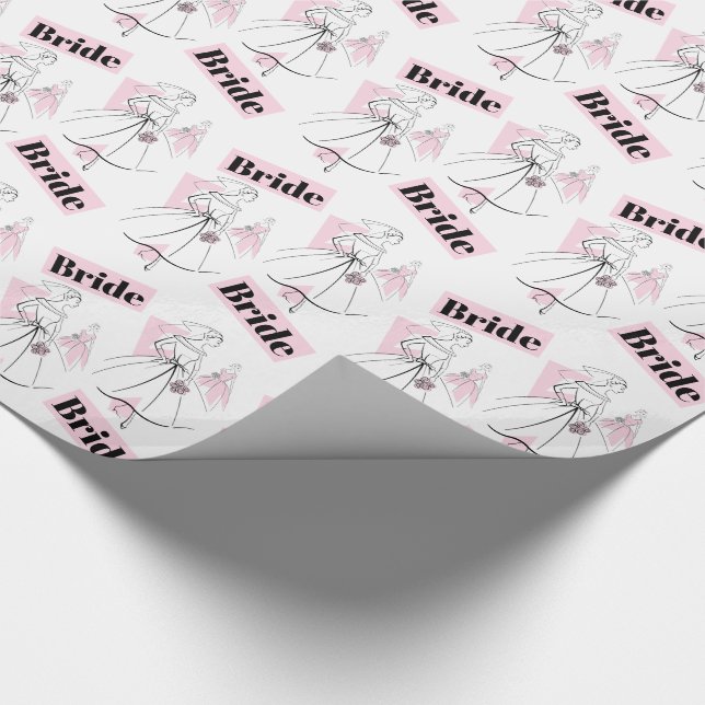 Papier Cadeau Fashion Bride Pink Group Bride papier d'emballage (Coin)