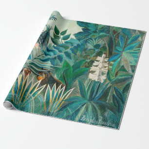 Papier Cadeau Faune dans la peinture tropicale de la jungle