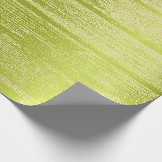 Papier Cadeau Faux Champaigne Or Bois Shabby Vert citron vert (Coin)