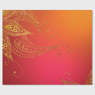 Papier Cadeau Faux Gold Foil Arabian Bollywood